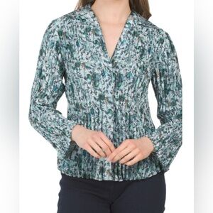Vince Floral Green Blouse